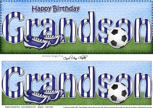Large DL Happy Birthday GRANDSON 3D decoupage