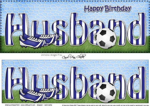 Large DL Happy Birthday HUSBAND 3D decoupage