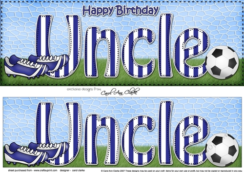 Large DL Happy Birthday UNCLE 3D decoupage