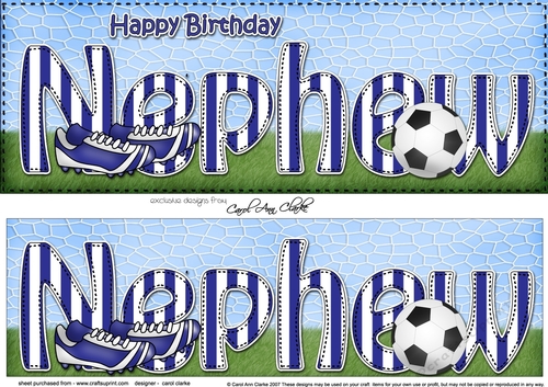 Large DL Happy Birthday NEPHEW 3D decoupage