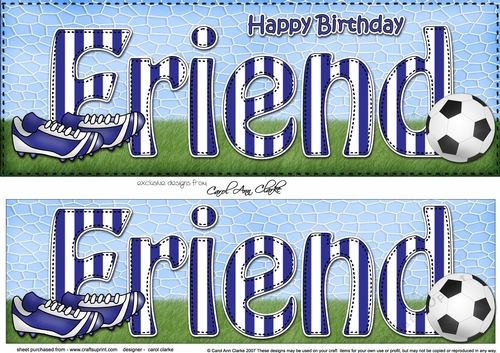 Large DL Happy Birthday FRIEND 3D decoupage