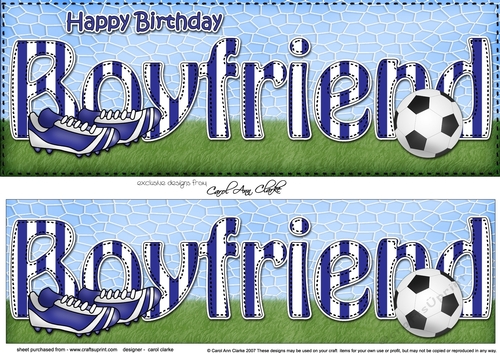 Large DL Happy Birthday BOYFRIEND 3D decoupage