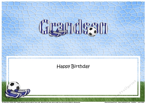 Large DL Happy Birthday GRANDSON insert