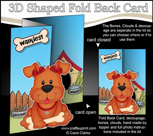 3D Shaped No-Hole Fold Back Mini Kit - Little Dog Rose