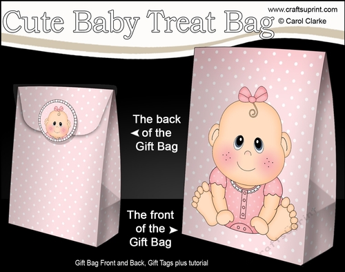 3D Gift Bag Mini Kit - Cute Little Baby Girl Bea