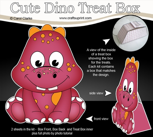 3D Cute Dino Treat Box Gift Set Mini Kit - Cute Little Damen Dino