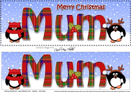 Large DL Merry Christmas MUM 3D decoupage 