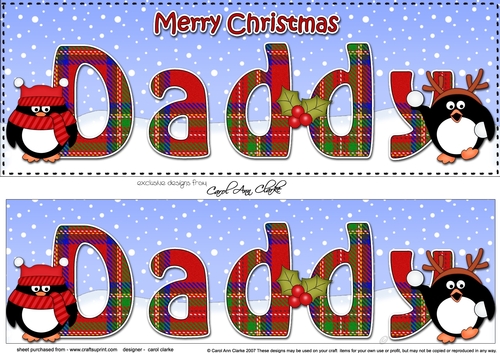 Large DL Merry Christmas DADDY 3D decoupage 