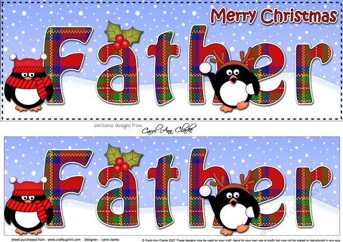 Large DL Merry Christmas FATHER 3D decoupage 
