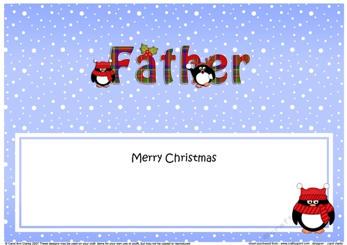 Large DL Merry Christmas FATHER insert