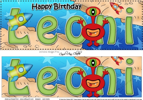 Large DL Happy Birthday LEONI 3D decoupage