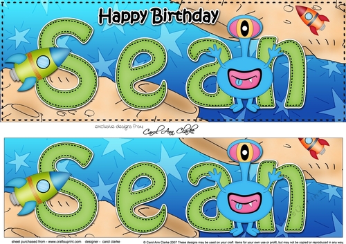 Large DL Happy Birthday SEAN 3D decoupage