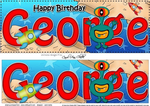 Large DL Happy Birthday GEORGE 3D decoupage