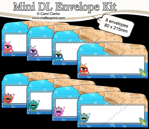 8 Mini Dl (80 x 215mm) Aliens Envelope Kit