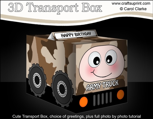 3D Cute Transport Treat Box Gift Set Mini Kit - Army Truck