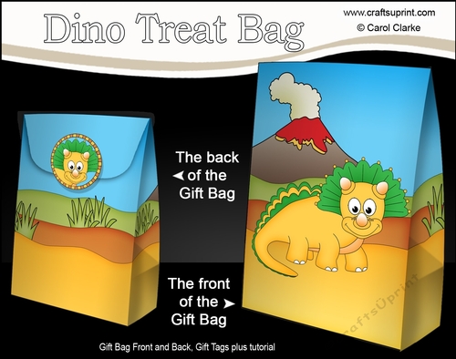 3D Gift Bag Mini Kit - Cute Little Dinosaur Philosoraptor
