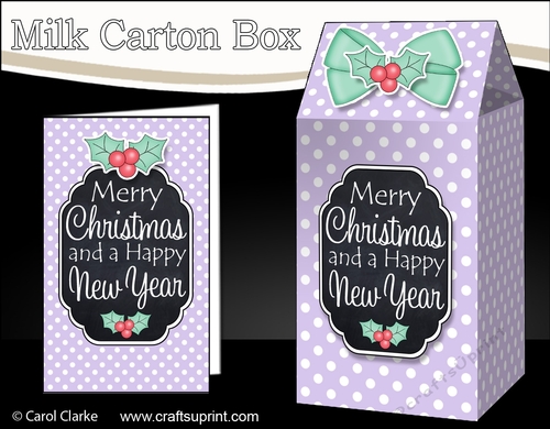 3D Christmas Spots Milk Carton Treat Box