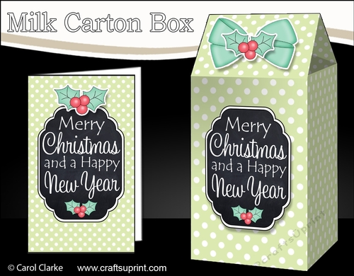 3D Christmas Spots Milk Carton Treat Box
