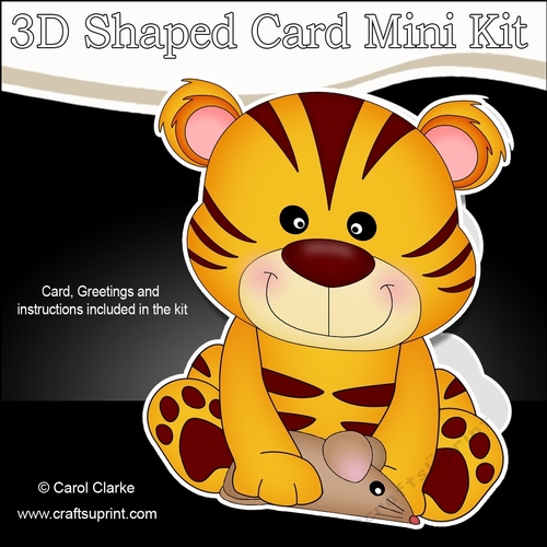 3D Shaped Card  Kit - Cute Little Tiger Tinker