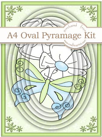 A4 Fluttery Butterfly in Lime Pyramage Kit