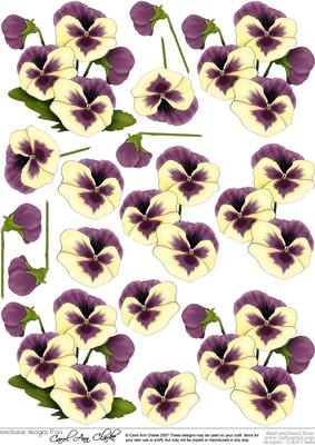Pansy, Lace and Pearls Matching 3D Decoupage Sheet