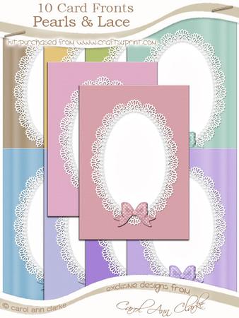 A5 Pearls and Lace Card Fronts Kit