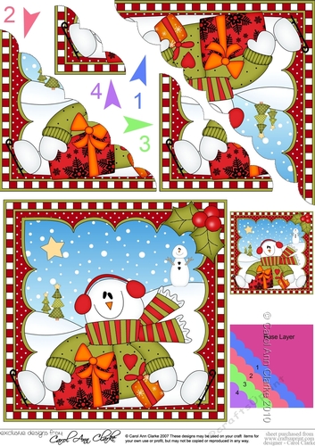 Christmas Snowman Rio Scalloped Corner Stacker