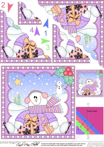 Christmas Snowman Rio Scalloped Corner Stacker