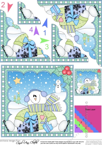 Christmas Snowman Rio Scalloped Corner Stacker