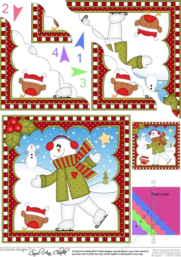Christmas Snowman Rio Scalloped Corner Stacker