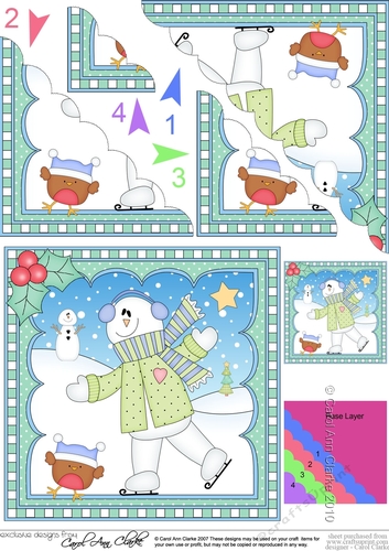 Christmas Snowman Rio Scalloped Corner Stacker