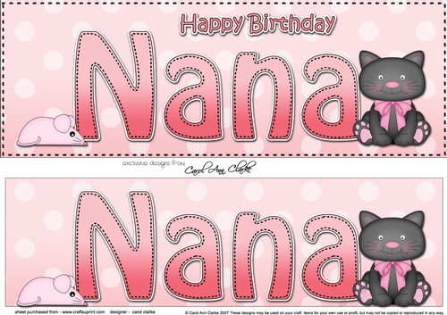 Large DL Happy Birthday NANA 3D decoupage