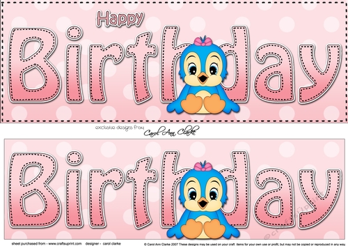 Large DL HAPPY BIRTHDAY 3D decoupage