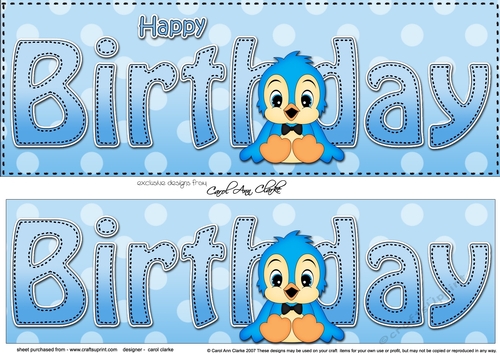 Large DL HAPPY BIRTHDAY 3D decoupage