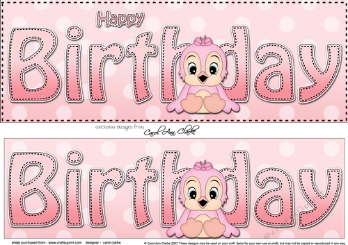 Large DL HAPPY BIRTHDAY 3D decoupage