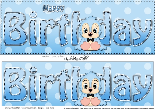 Large DL HAPPY BIRTHDAY 3D decoupage