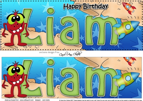 Large DL Happy Birthday LIAM 3D decoupage