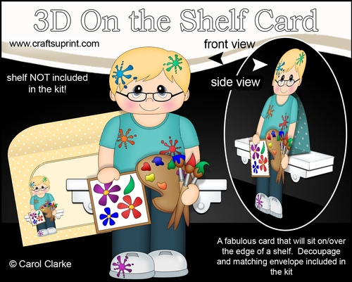 3D On the Shelf Card Kit - Little Artist Neil is being very creative in the Studio