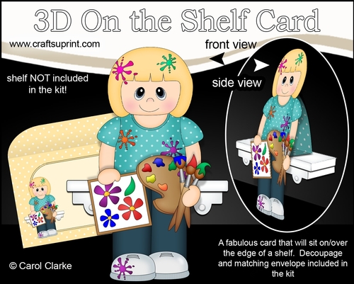 3D On the Shelf Card Kit - Little Artist Kristy is being very creative in the Studio