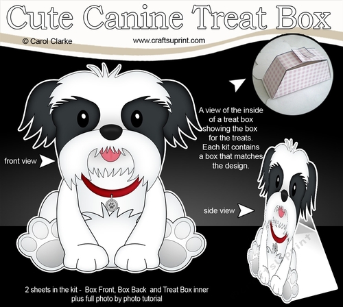 3D Cute Canine Treat Box Gift Set Mini Kit - Little Shih Tzu Dog Duke