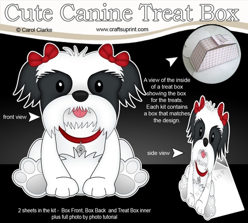 3D Cute Canine Treat Box Gift Set Mini Kit - Little Shih Tzu Dog Daisy