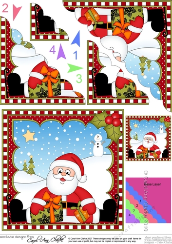Christmas Santa Scalloped Corner Stacker