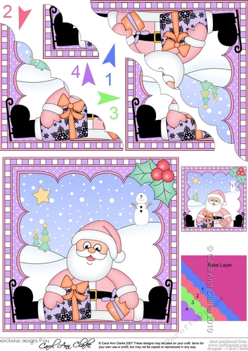 Christmas Santa Scalloped Corner Stacker