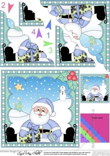 Christmas Santa Scalloped Corner Stacker
