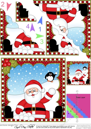 Christmas Santa Scalloped Corner Stacker