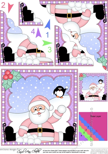 Christmas Santa Scalloped Corner Stacker