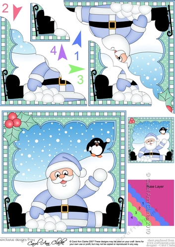 Christmas Santa Scalloped Corner Stacker