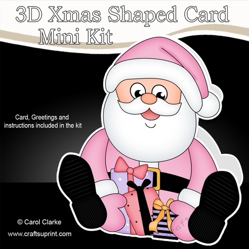 3D Shaped Christmas Card Kit - Santa has Xmas Presents