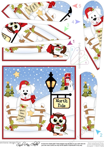 Christmas White Labrador Dog is at the North Pole Fan Pyramage Topper