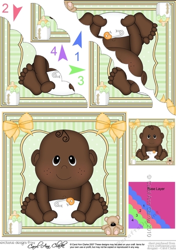 Cute Ethnic New Baby Scalloped Corner Stacker